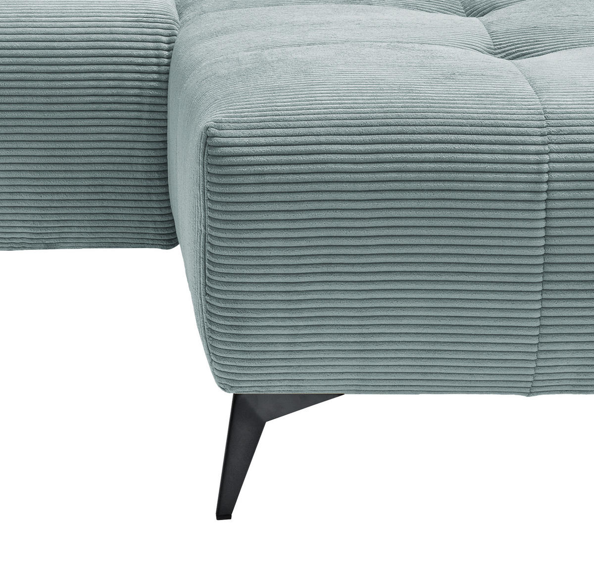 ECKSOFA in Cord Hellblau  - Schwarz/Hellblau, Modern, Textil/Metall (258/180cm) - Livetastic