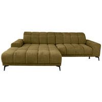 ECKSOFA inkl.Funktionen Olivgrün Chenille  - Schwarz/Olivgrün, MODERN, Textil/Metall (195/300cm) - Xora