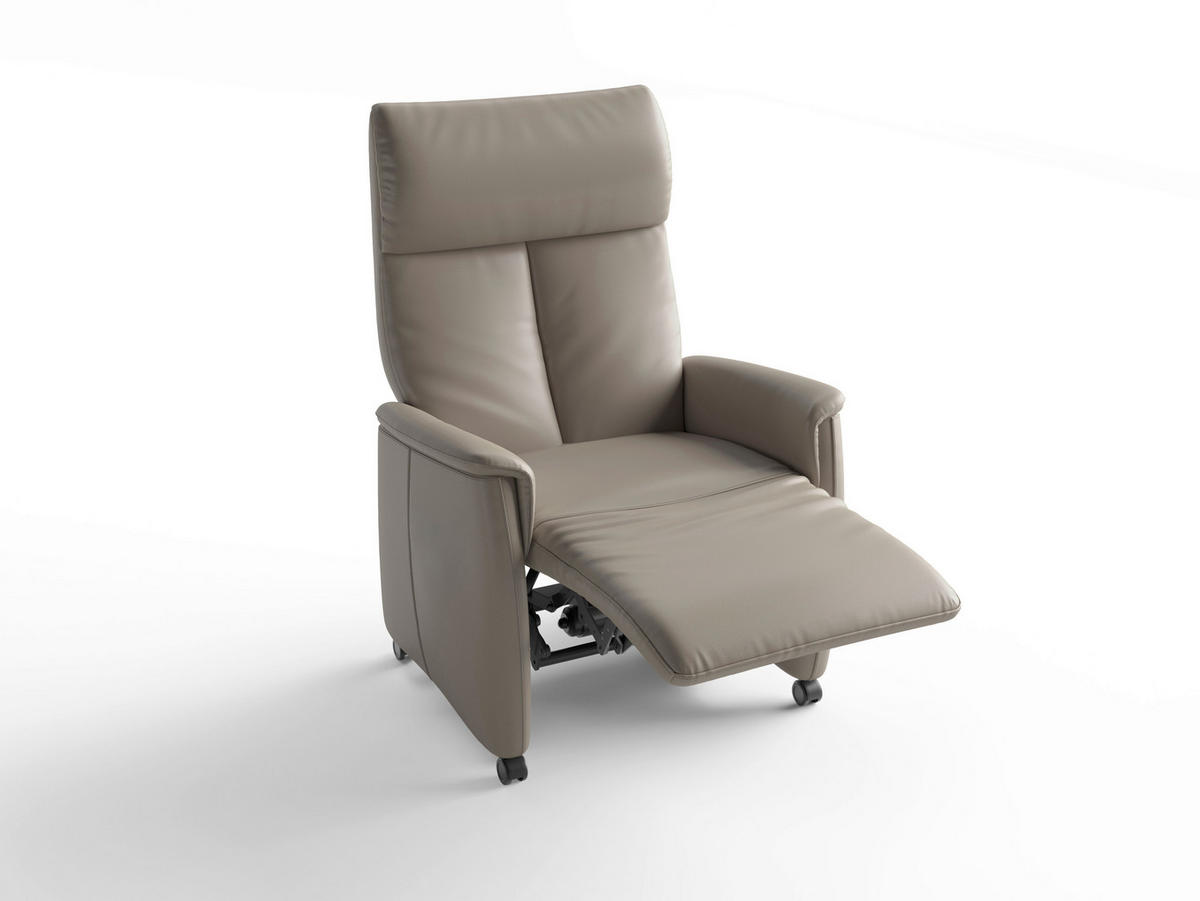 RELAXSESSEL Leder Grau  - Schwarz/Grau, Basics, Leder/Kunststoff (76/110/84cm) - Sit & More