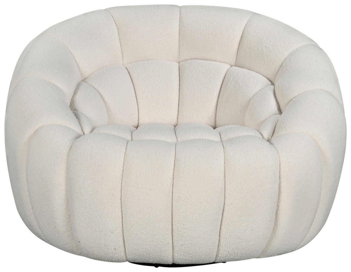 SESSEL Struktur Creme    - Creme/Schwarz, Design, Textil (114/77/104cm) - Carryhome