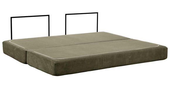 SCHLAFSOFA Cord Olivgrün  - Olivgrün, KONVENTIONELL, Textil/Metall (200/77/80cm) - Carryhome