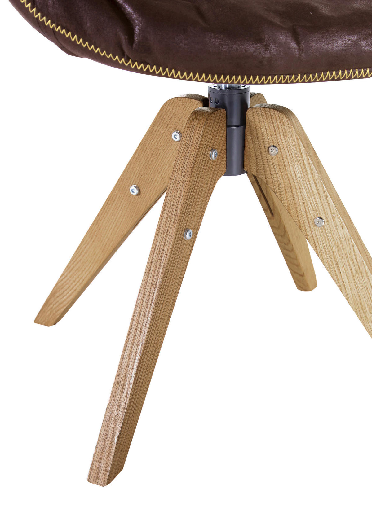STUHL - Eichefarben/Dunkelbraun, Design, Holz/Textil (55/84/60cm) - Linea Natura
