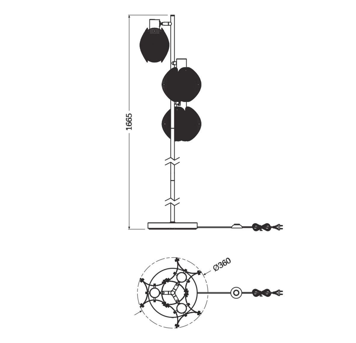 STEHLEUCHTE Modern 36/166,5 cm  - Goldfarben, Design, Metall (36/166,5cm) - Osram