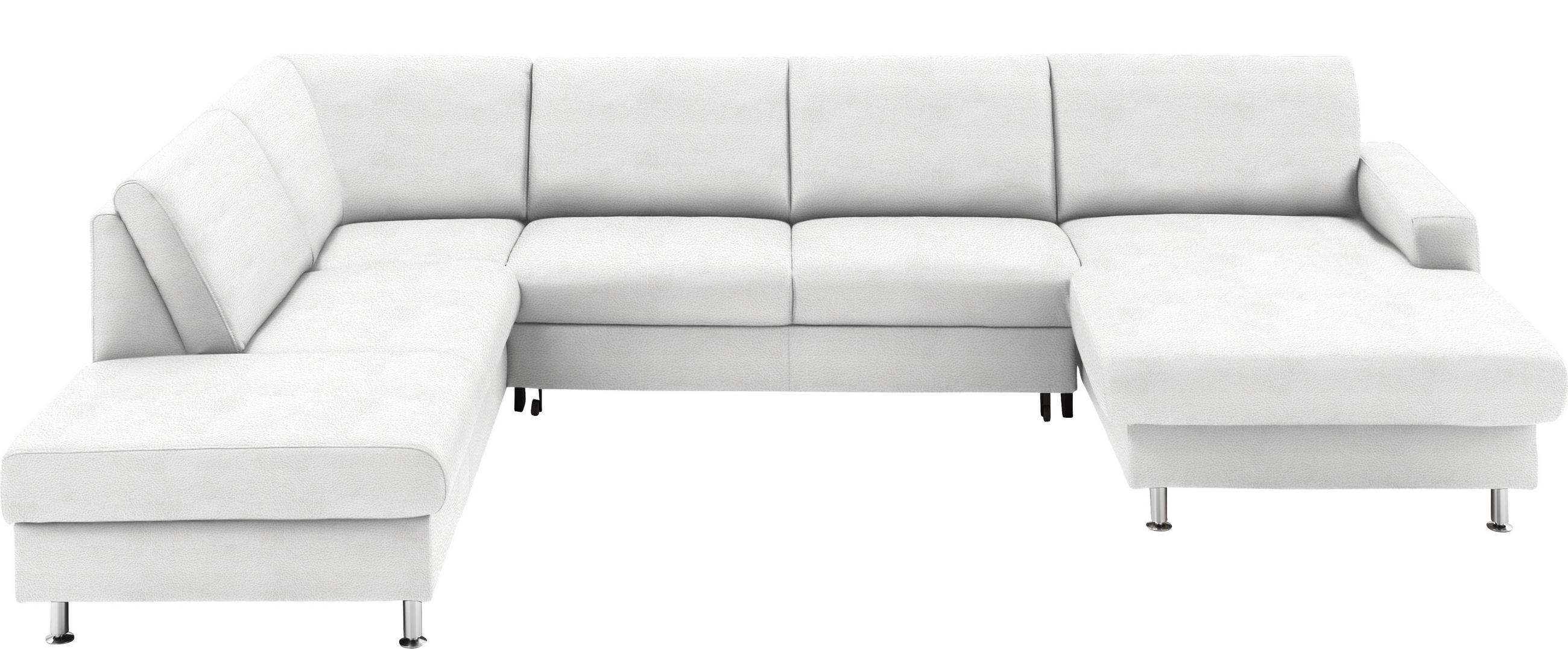 WOHNLANDSCHAFT in Echtleder Weiß  - Alufarben/Weiß, Design, Leder/Metall (233/339/165cm) - Beldomo Premium