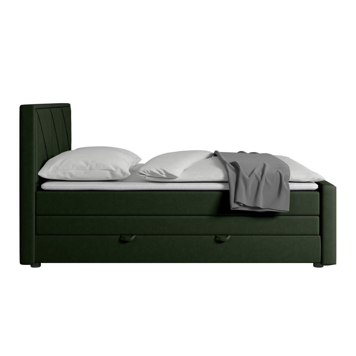 BOXSPRINGBETT 180/200 cm  in Grün  - Schwarz/Grün, MODERN, Holz/Kunststoff (180/200cm) - MID.YOU