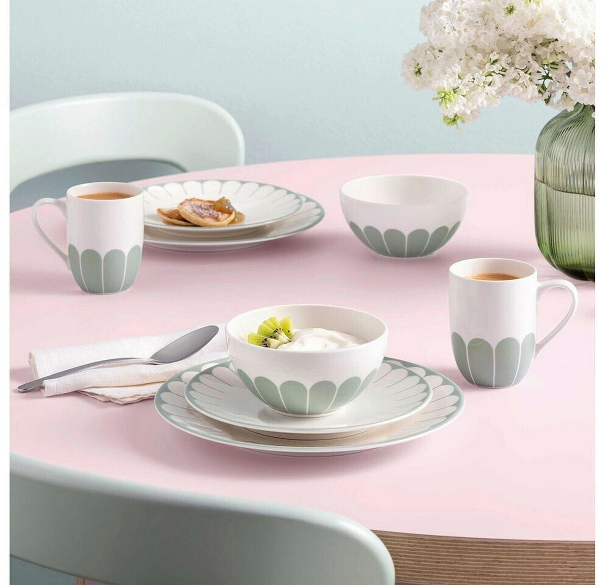DESSERTSCHALE Fleur Vert  - Salbeigrün/Weiß, MODERN, Keramik (13/4cm) - Villeroy & Boch