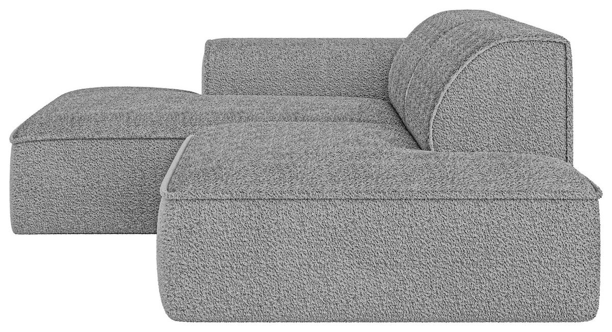 ECKSOFA BILLUND Grau Cord Nierenkissen  - Schwarz/Grau, KONVENTIONELL, Kunststoff/Textil (294/165cm) - Livetastic