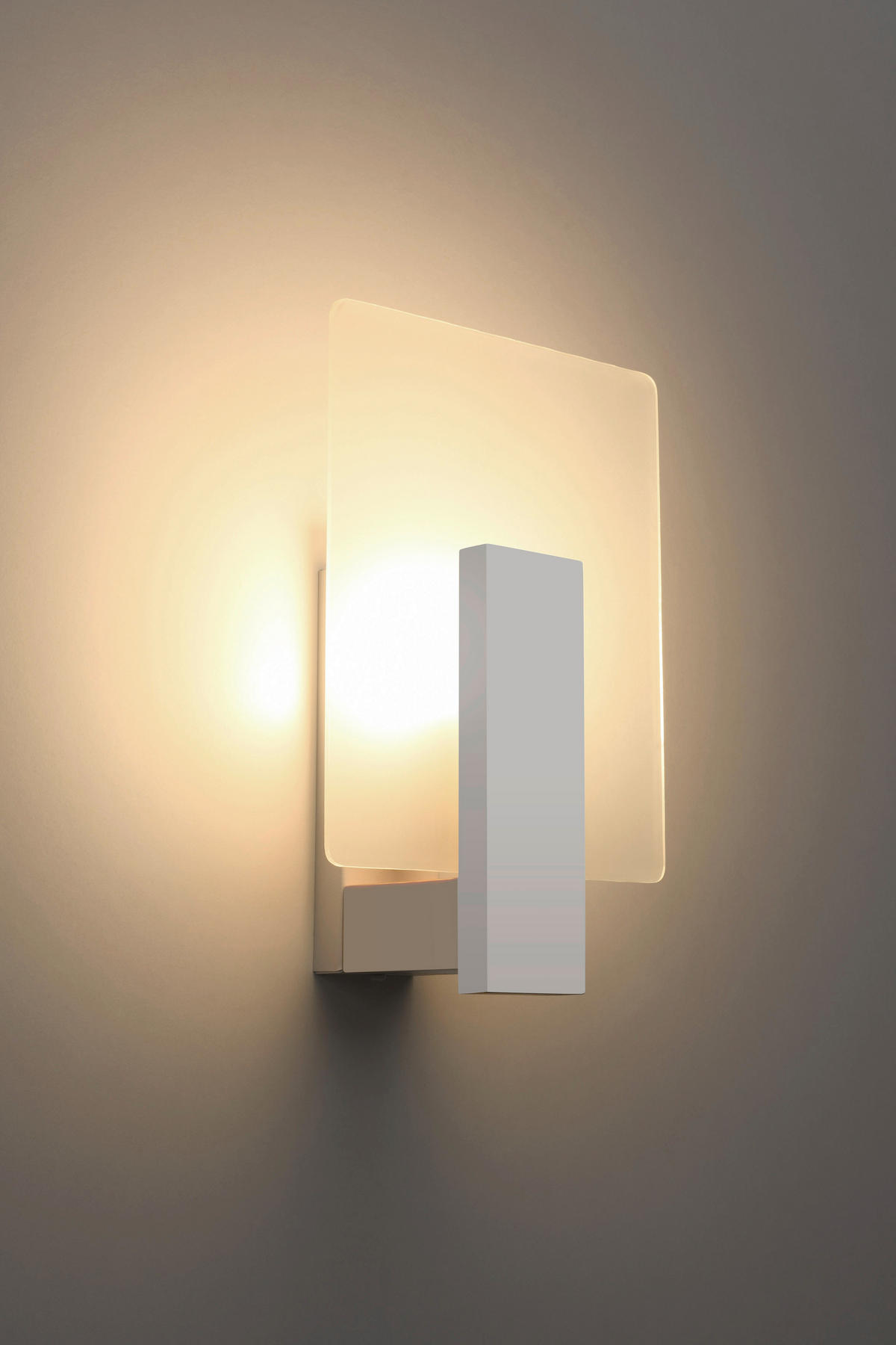 WANDLEUCHTE Lappo 16/12/30.5 cm   - Weiß, Design, Glas/Holz (16/12/30.5cm)