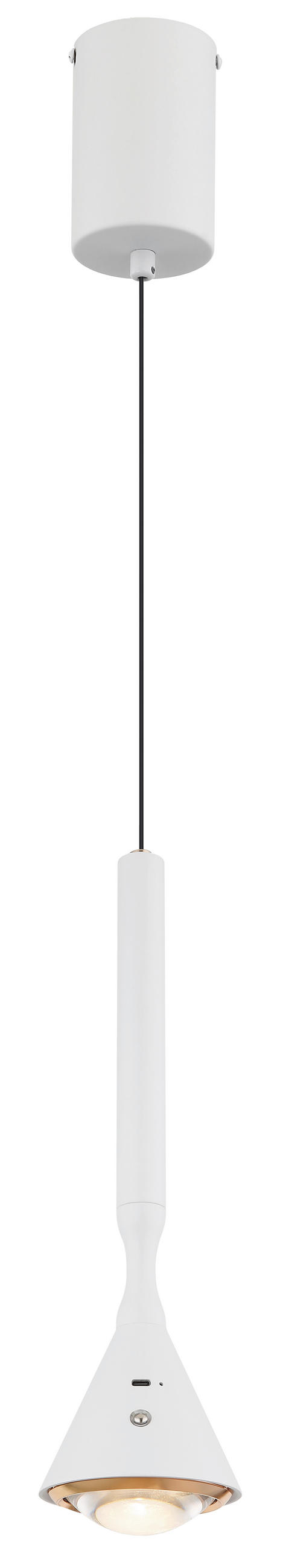 LED-HÄNGELEUCHTE 99/210 cm  - Weiß, Design, Kunststoff/Metall (99/210cm) - Globo