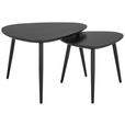 COUCHTISCHSET Akazie vollmassiv 74/68/45 cm Freiform Schwarz  - Schwarz, Design, Holz/Metall (74/68/45cm) - Carryhome