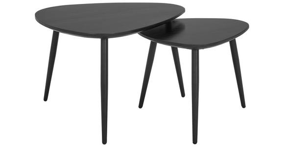 COUCHTISCHSET Akazie vollmassiv 74/68/45 cm Freiform Schwarz - Schwarz, Design, Holz/Metall (74/68/45cm) - Carryhome