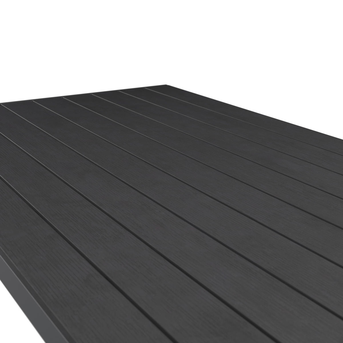 GARTENTISCH Kunststoff, Metall Schwarz rechteckig  - Schwarz, Modern, Kunststoff/Metall (150/74/90cm) - Ambia Garden