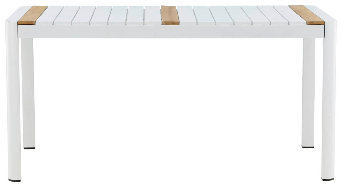 GARTENTISCH 90/75/150 cm  - Weiß, KONVENTIONELL, Holz/Metall (90/75/150cm) - Gardenson