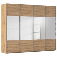 SCHWEBETÜRENSCHRANK  in Eiche Artisan  - Chromfarben/Eiche Artisan, Design, Holzwerkstoff/Metall (271/235/68cm) - Novel