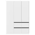 KLEIDERSCHRANK  in Weiß, Dunkelgrau  - Dunkelgrau/Weiß, Trend, Holzwerkstoff/Kunststoff (136/197/54cm) - Xora