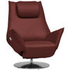 RELAXSESSEL in Leder Bordeaux  - Edelstahlfarben/Bordeaux, Design, Leder/Metall (92/79/90cm) - Koinor