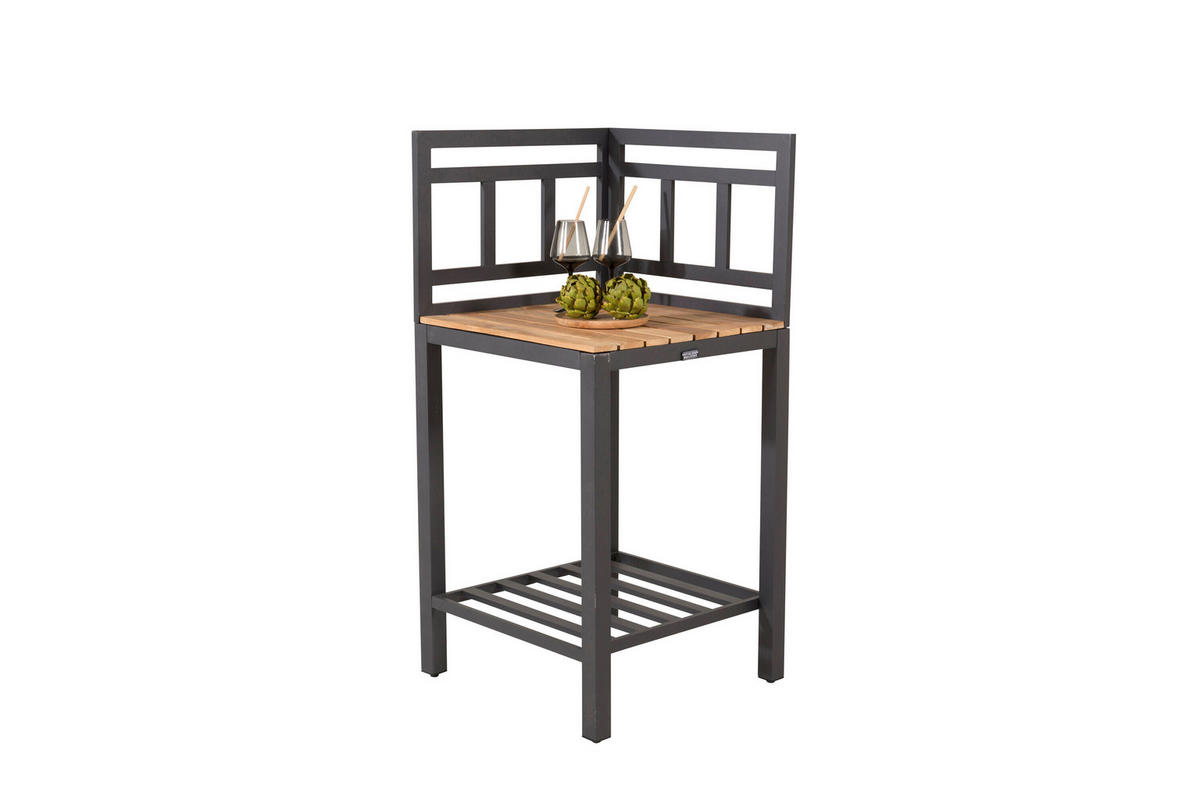 UTEKÖK    - teakfärg/svart, Modern, metall/trä (60/60/127cm) - Gardenson