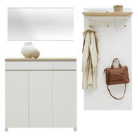 GARDEROBE 3-teilig  in 215/200/37 cm  - Eichefarben/Silberfarben, Design, Holz/Holzwerkstoff (215/200/37cm) - Dieter Knoll