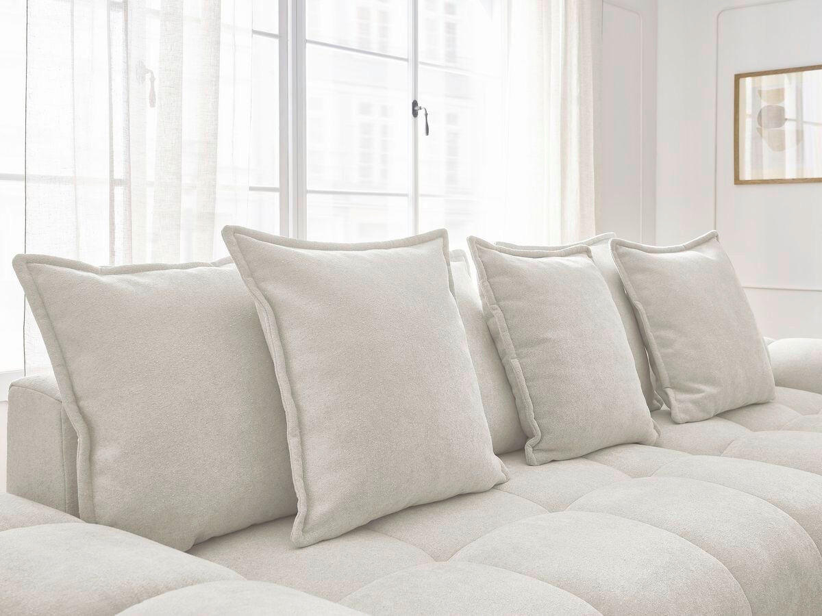 ECKSCHLAFSOFA EVEREST  mit Rücken echt, Armteil links, Armteil rechts Struktur Weiß  - Schwarz/Weiß, MODERN, Kunststoff/Textil (318/180cm) - Livetastic