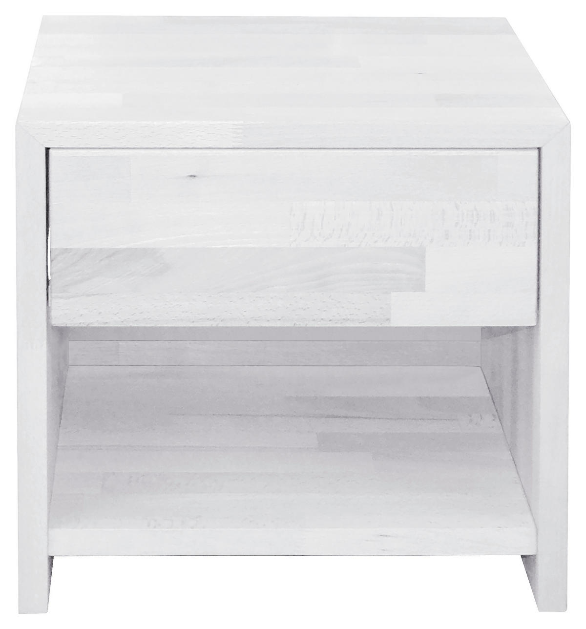 NACHTSCHRANK 45/45/35 cm Buche massiv  - Weiß, Natur, Holz (45/45/35cm) - Carryhome
