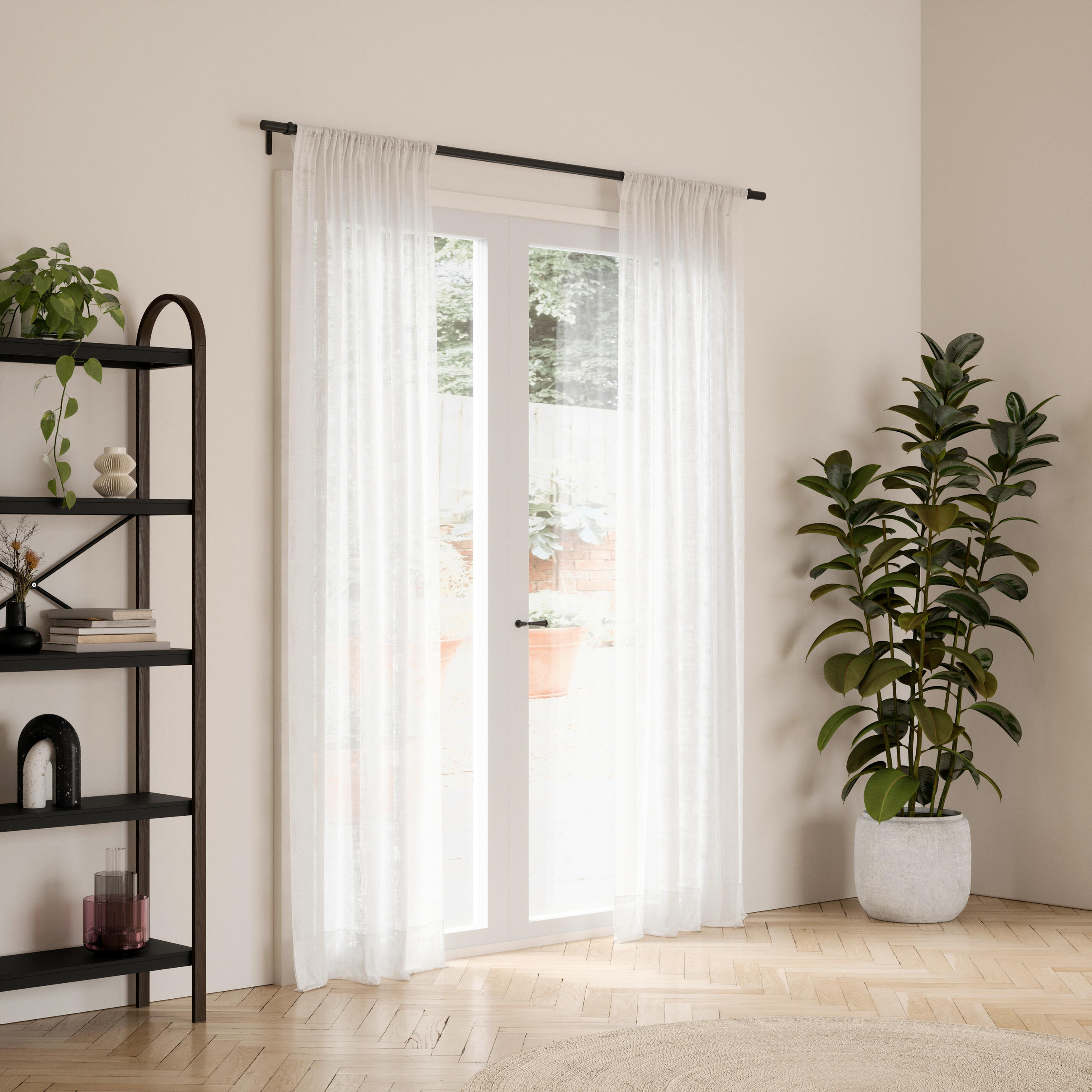 VORHANGSTANGENSET  81-163 cm  - Schwarz, KONVENTIONELL, Kunststoff/Metall (81-163cm) - Umbra