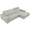ECKSOFA DUA in Echtleder Beige  293/170 cm  - Chromfarben/Beige, Design, Leder/Metall (293/170cm) - Novel