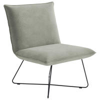 SESSEL Flachgewebe Hellgrau    - Hellgrau/Schwarz, Design, Textil/Metall (68/84/81cm) - Livetastic