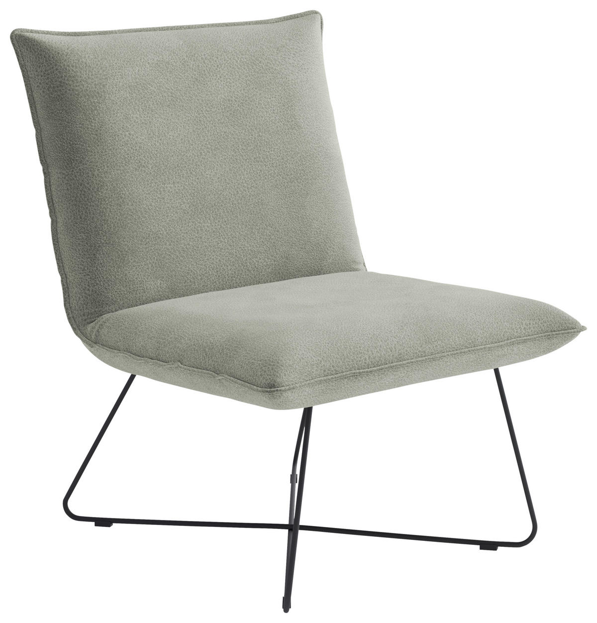 SESSEL Flachgewebe Hellgrau    - Hellgrau/Schwarz, Design, Textil/Metall (68/84/81cm) - Livetastic