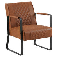 SESSEL Lederlook Cognac    - Hellbraun/Cognac, KONVENTIONELL, Textil/Metall (75/61/70cm) - MID.YOU