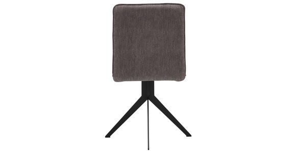 STUHL Webstoff Schwarz, Dunkelbraun  - Dunkelbraun/Anthrazit, Design, Textil/Metall (46,5/87/64cm) - Voleo