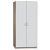 DREHTÜRENSCHRANK in Weiss, Sonoma Eiche  - Weiss/Silberfarben, Design, Holzwerkstoff/Kunststoff (91/197/54cm) - Boxxx