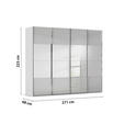 SCHWEBETÜRENSCHRANK 271/223/68 cm 4-türig Seidengrau  - Chromfarben/Seidengrau, Design, Glas/Holzwerkstoff (271/223/68cm) - Novel