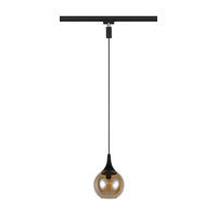 SCHIENENSYSTEM-HÄNGELEUCHTE - Bernsteinfarben/Schwarz, Konventionell, Glas/Metall (18/180cm) - Trio Leuchten