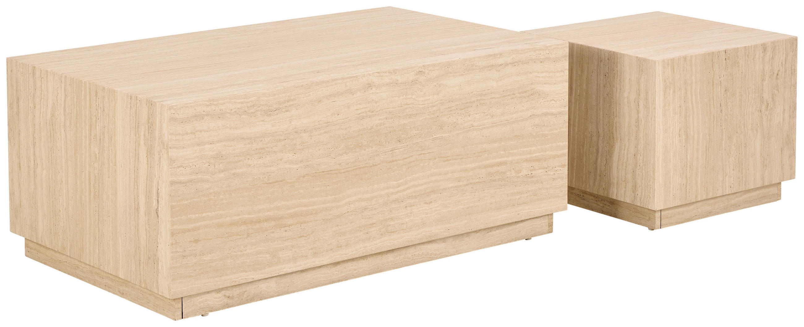 COUCHTISCHSET rechteckig Sandfarben, Beige  - Sandfarben/Beige, Design, Holzwerkstoff (100/44/60/44/42/38cm)