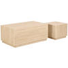 COUCHTISCHSET rechteckig Sandfarben, Beige  - Sandfarben/Beige, Design, Holzwerkstoff (100/44/60/44/42/38cm)