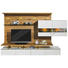 WOHNWAND Eiche furniert Eichefarben, Weiß - Eichefarben/Weiß, Design, Glas/Holz (292,5/186,8/41,2-55,7cm) - Moderano WOHNWAND Eiche furniert Eichefarben, Weiß - Eichefarben/Weiß, Design, Glas/Holz (292,5/186,8/41,2-55,7cm) - Moderano