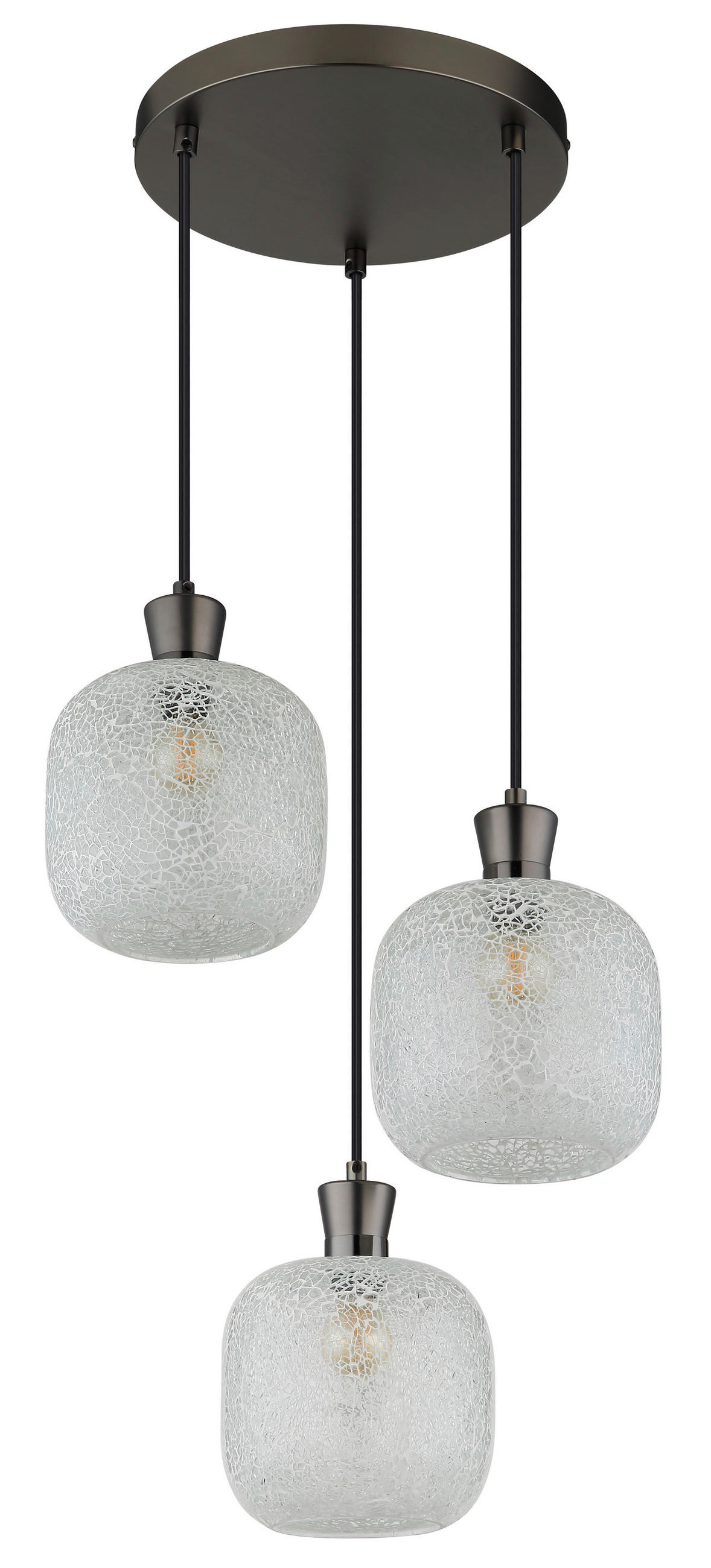 HÄNGELEUCHTE 30/120 cm  - Klar/Schwarzchrom, Design, Glas/Kunststoff (30/120cm) - Globo