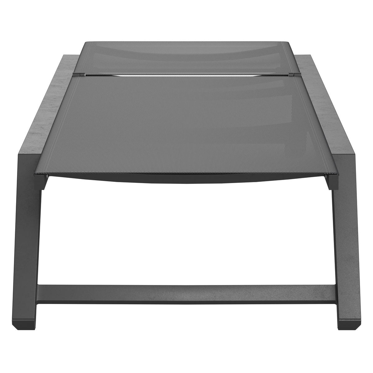 LEŽALJKA  crna, tamno siva  metal, tekstil      - tamno siva/crna, Moderno, metal/tekstil (70/33/200cm)