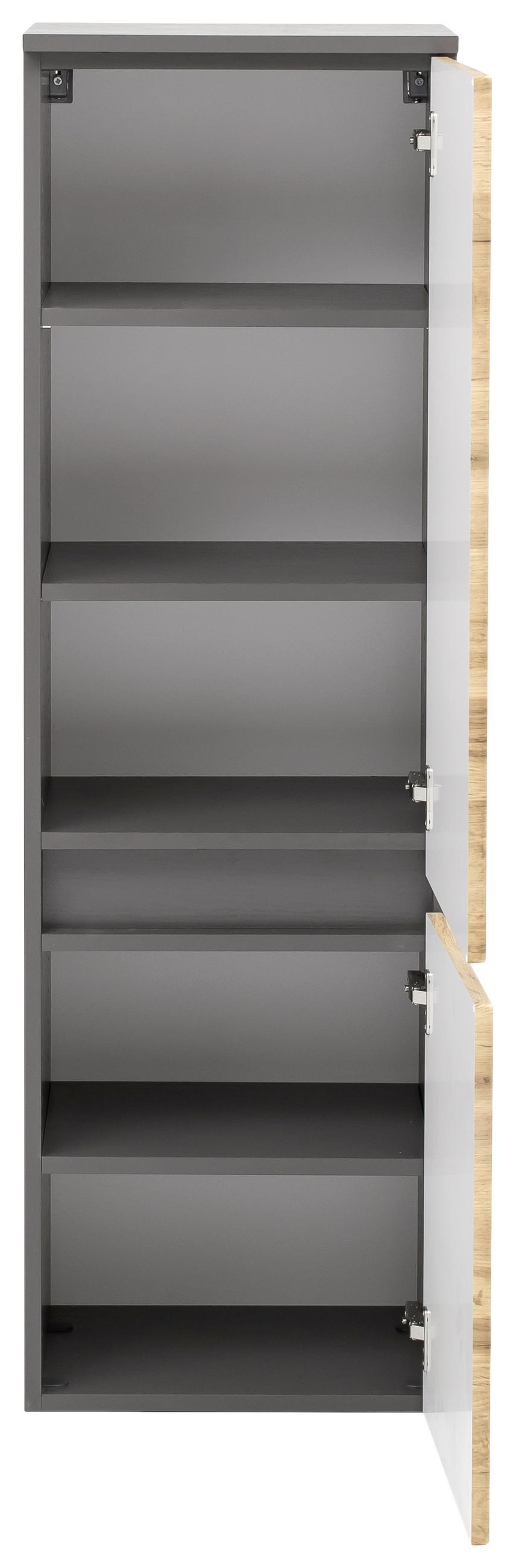 MIDISCHRANK 40/130/35 cm  - Eichefarben/Silberfarben, KONVENTIONELL, Holzwerkstoff (40/130/35cm) - Held
