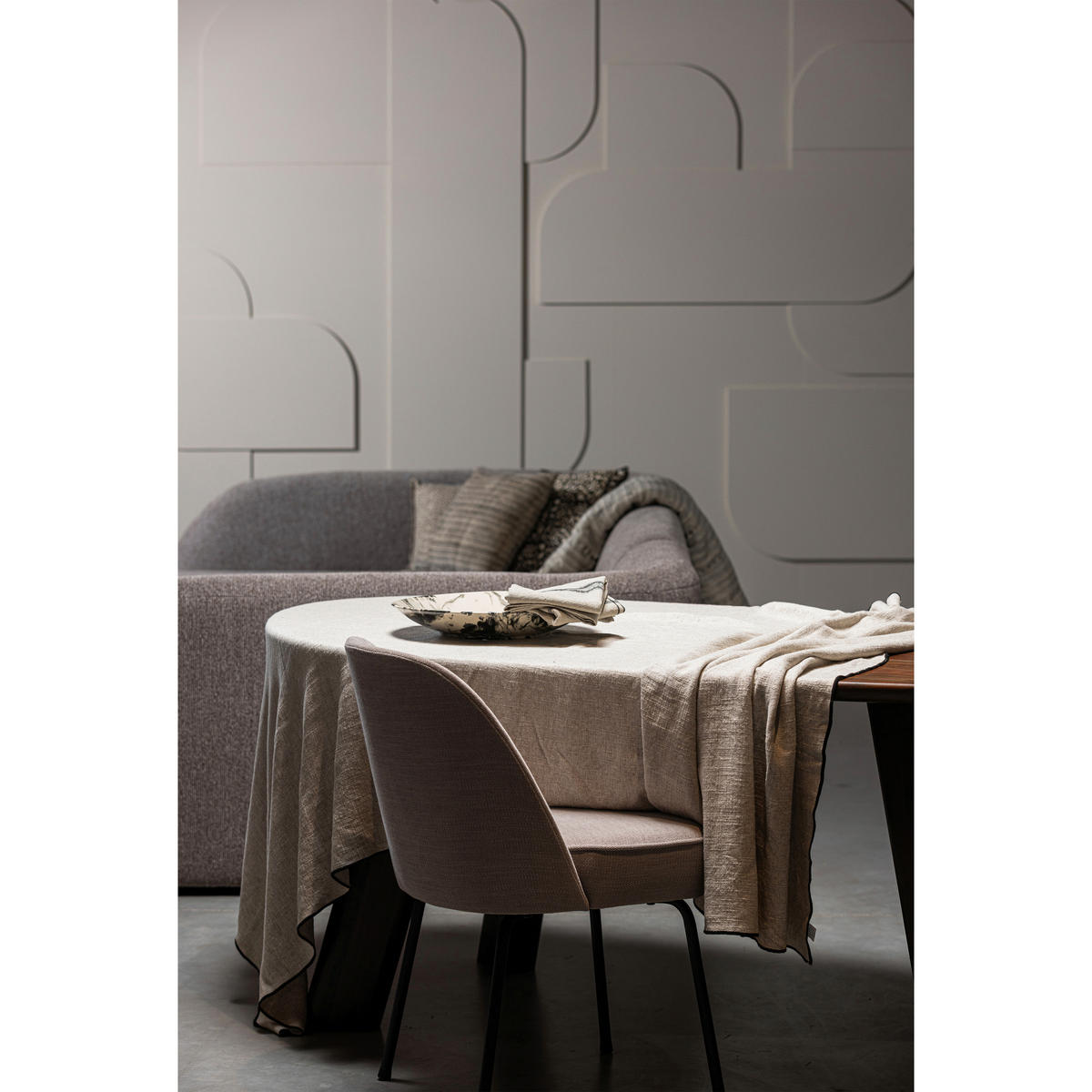 STUHL-SET 2 Stück  in Webstoff  - Sandfarben/Schwarz, MODERN, Textil/Metall (50/83/57cm) - Livetastic