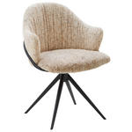 ARMLEHNSTUHL  Lederauswahl, Stoffauswahl, Sitzfläche 360° drehbar beflockt  - Anthrazit/Orange, Design, Textil/Metall (57/84/44,5cm) - Belluti