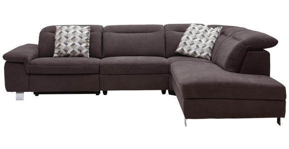 WOHNLANDSCHAFT in Textil Braun - Chromfarben/Braun, Design, Textil/Metall (305/231cm) - Dieter Knoll