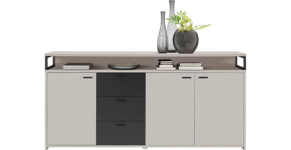 SIDEBOARD  in 177,3/87,8/38 cm  - Kaschmir/Schwarz, KONVENTIONELL, Holzwerkstoff/Kunststoff (177,3/87,8/38cm) - Xora