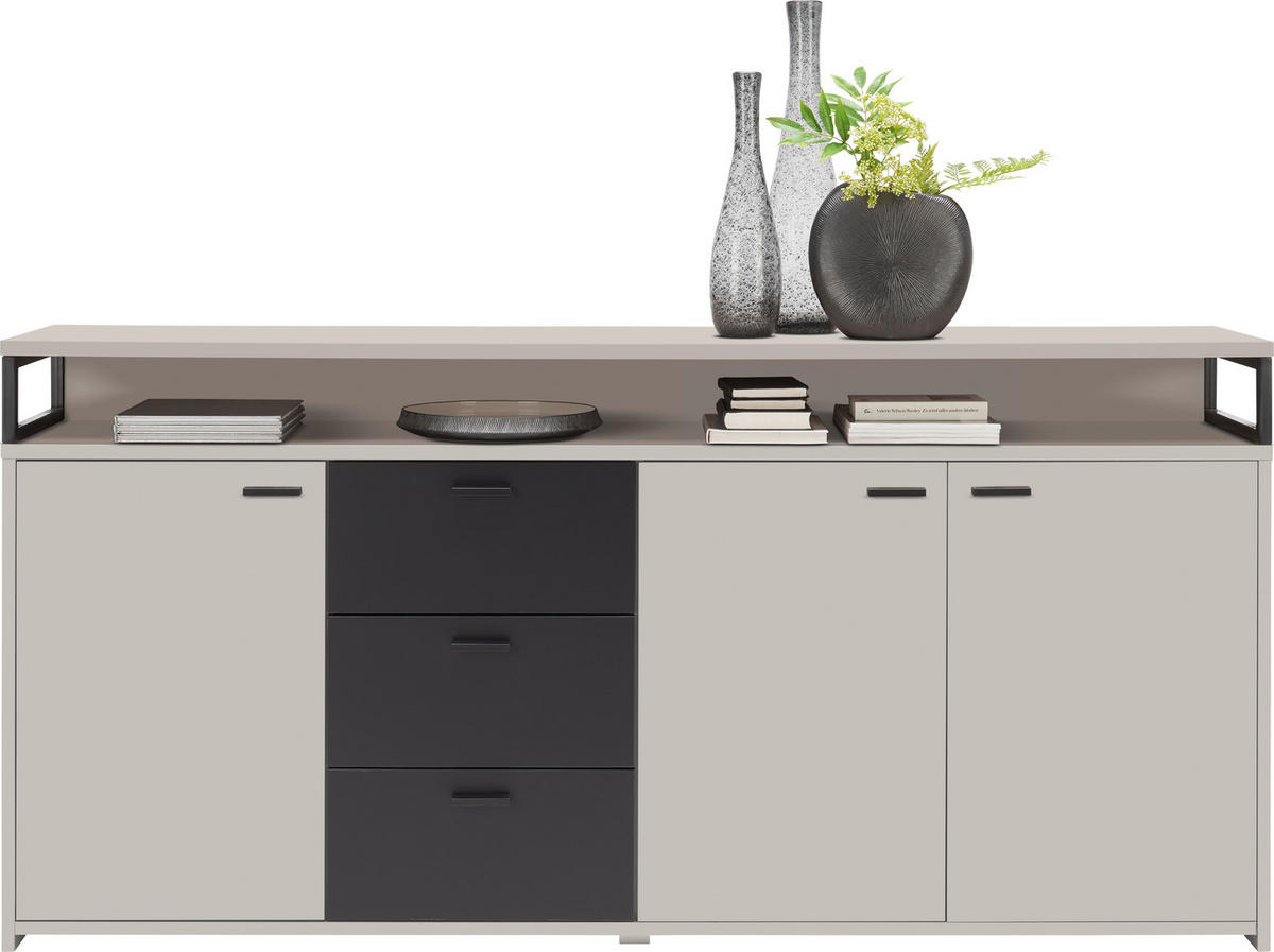 KOMODA   177,3/87,8/38 cm   crna, kašmir  - kašmir/crna, Konvencionalno, drvni materijal/plastika (177,3/87,8/38cm)