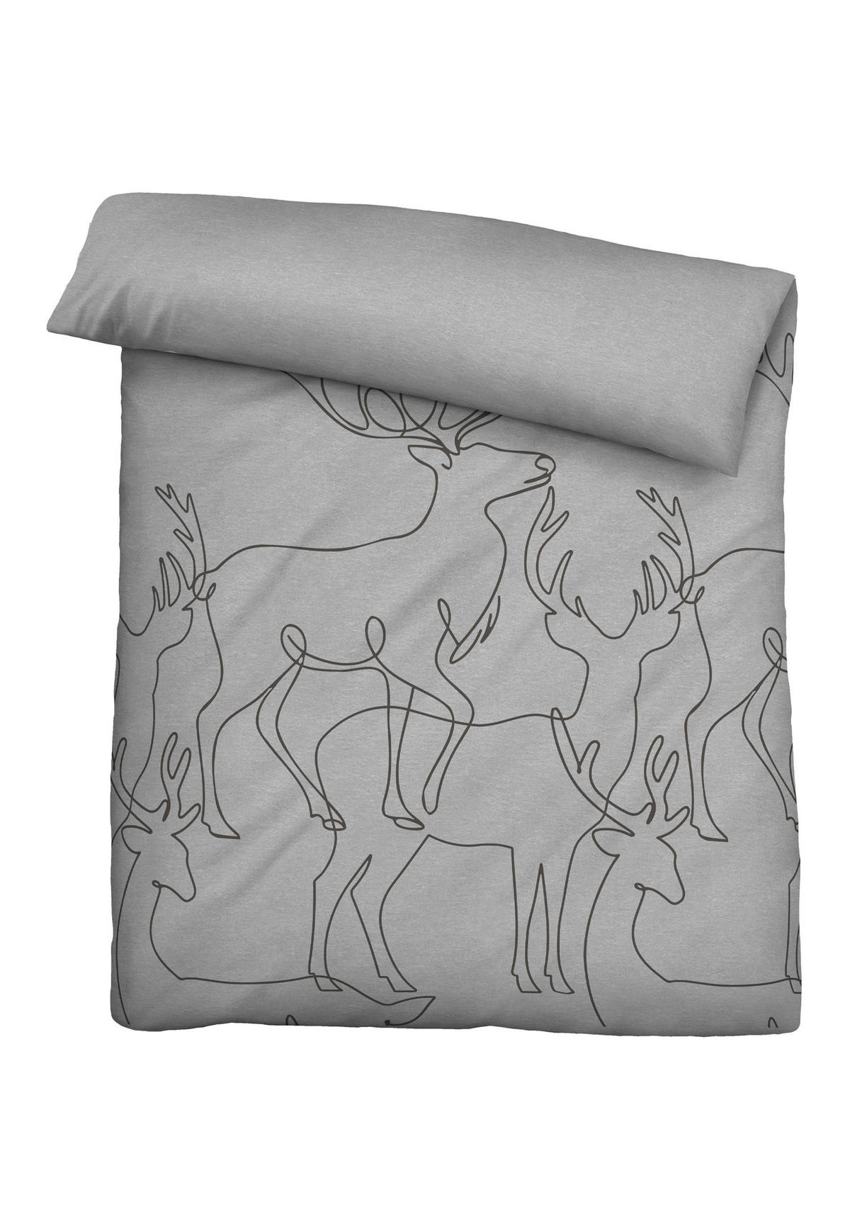 BETTWÄSCHE Flanell 155/220 cm  - Hellgrau, Design, Textil (155/220cm) - Novel