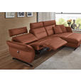 ECKSOFA in Echtleder Cognac  300/157 cm  - Cognac/Schwarz, Design, Leder/Metall (300/157cm) - Dieter Knoll