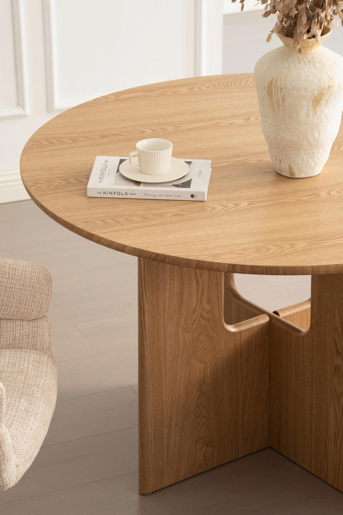 ESSTISCH 120/120/75 cm Echtholz, Nachbildung  Holz, Holzwerkstoff rund Eichefarben  - Eichefarben, Modern, Holz/Holzwerkstoff (120/120/75cm) - Livetastic