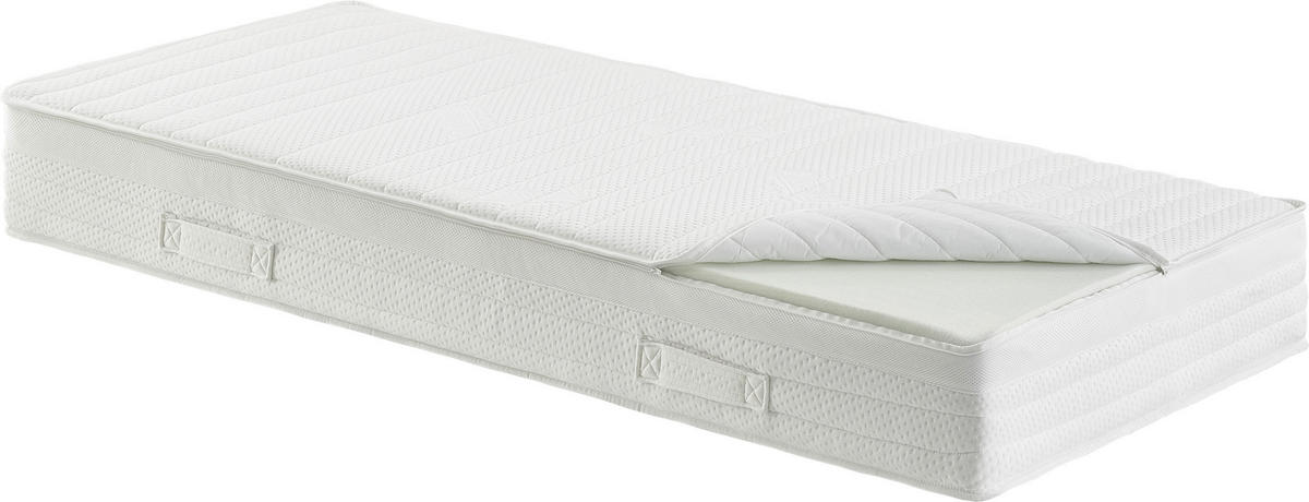 TASCHENFEDERKERNMATRATZE 80/200 cm H4 = sehr fest  - Weiss, Konventionell, Textil (80/200cm) - Sleeptex