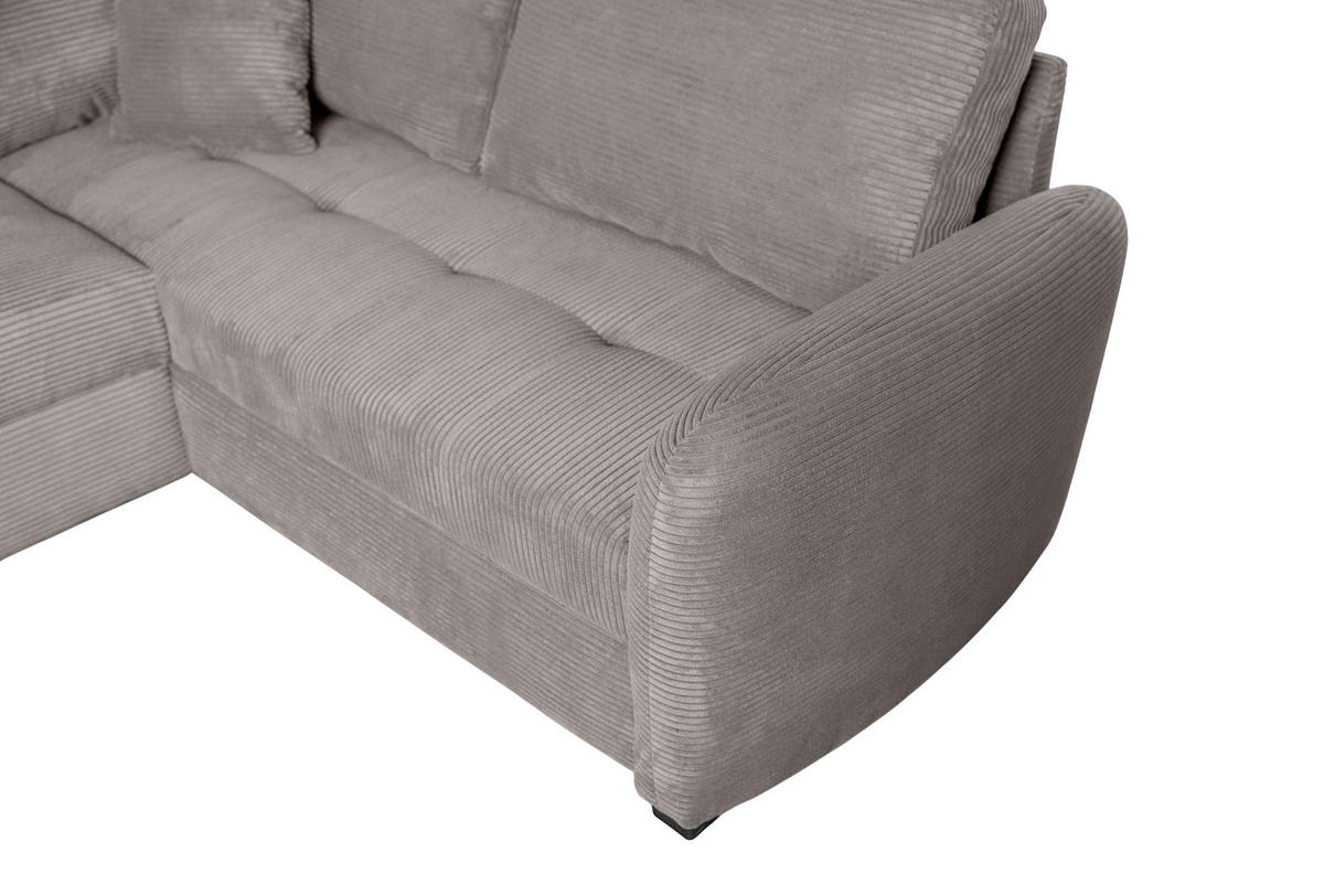 WOHNLANDSCHAFT SORINA Dunkelgrau Cord  - Dunkelgrau/Schwarz, Design, Kunststoff/Textil (157/305/202cm) - MID.YOU