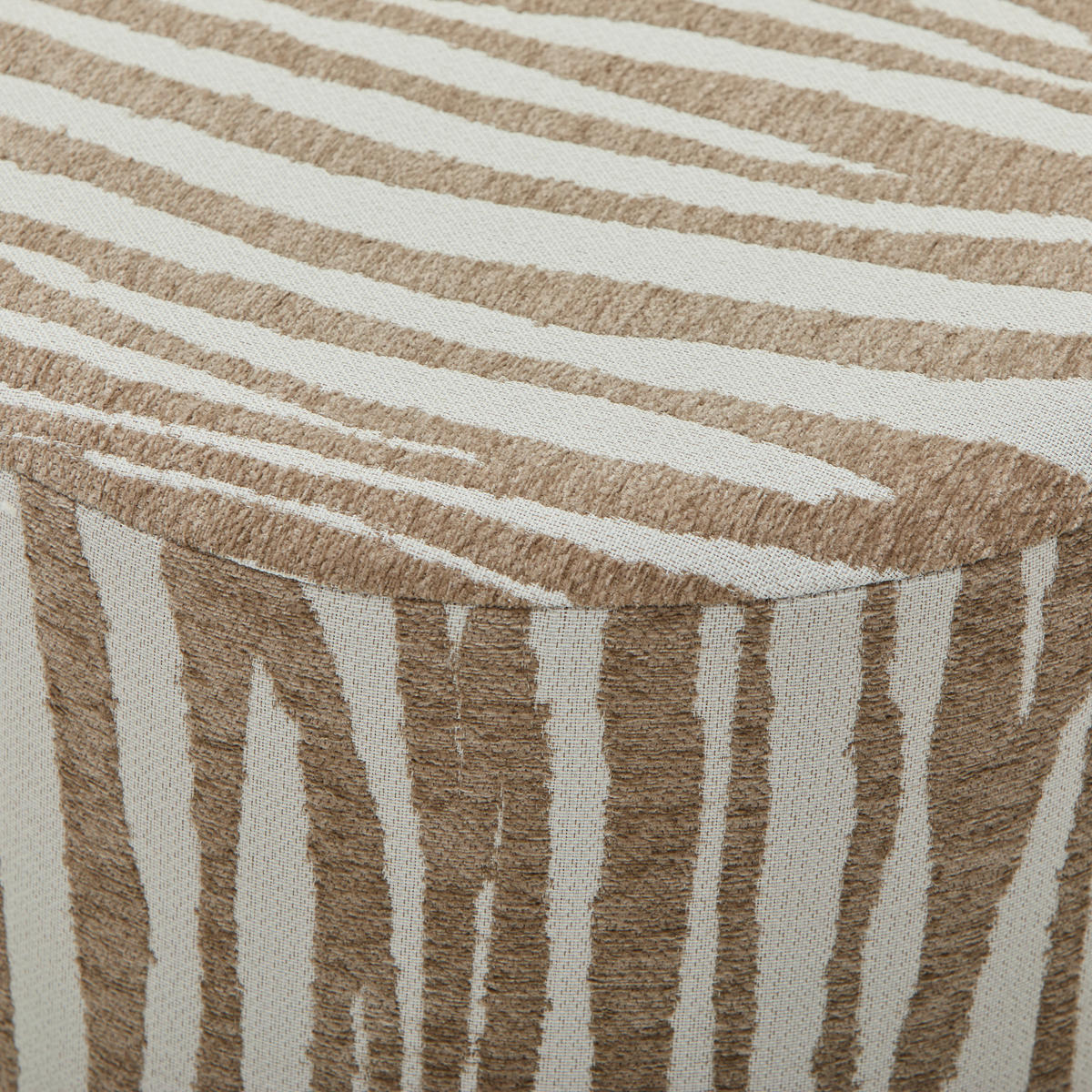 Taburet din lemn, textil, material pe bază de lemn, bej, maro deschis - maro/bej, Lifestyle, lemn/textil (40/40/40cm) - Xora